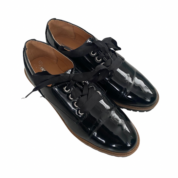 Patent Ribbon Lace Brogues Black SIZE 41