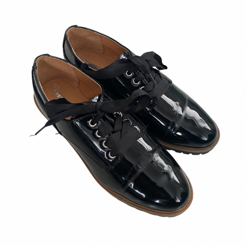 Patent Ribbon Lace Brogues Black SIZE 41