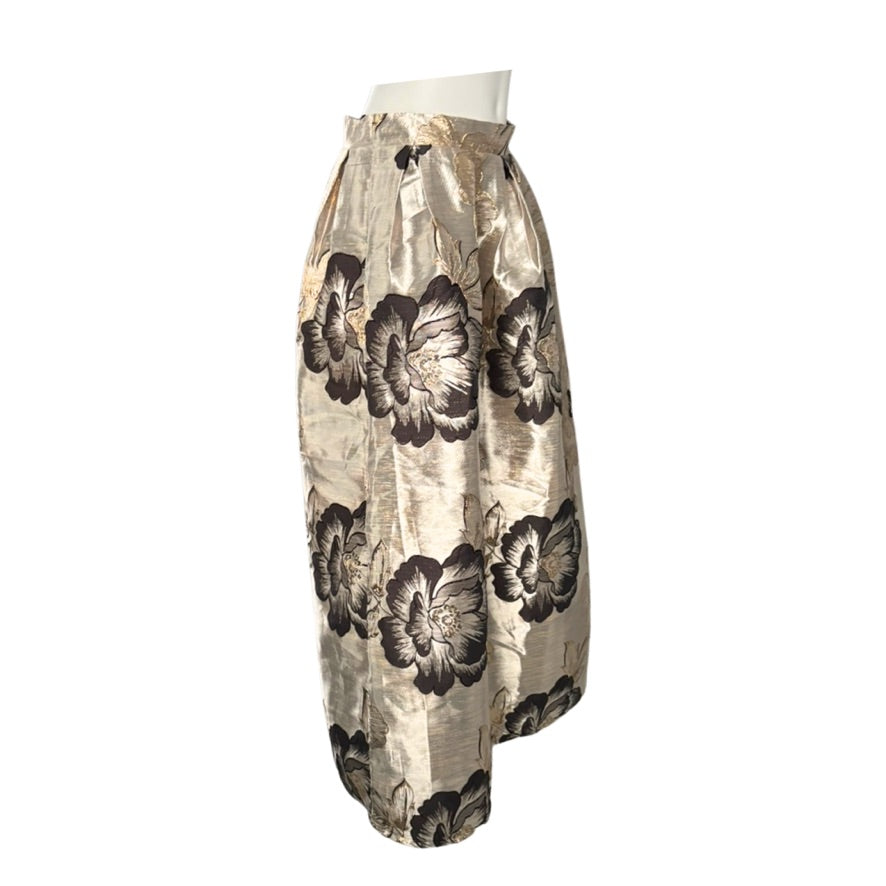 Floral patterned pants on a white background