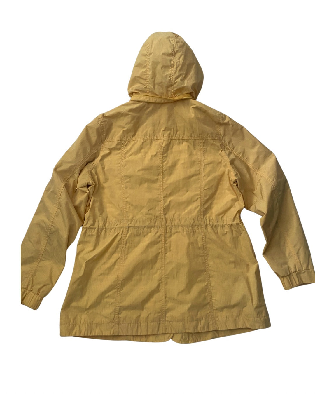 Yellow raincoat on a white background