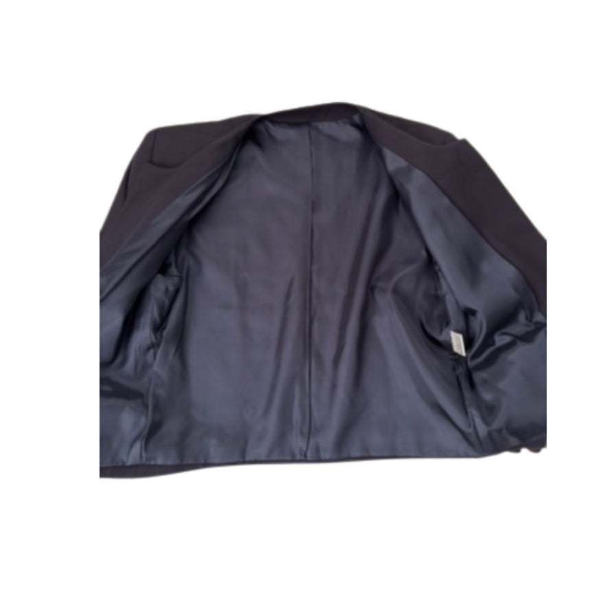 Dark blue jacket lining on a white background