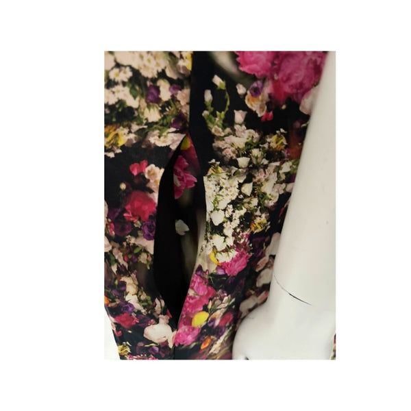 Floral-patterned garment on a mannequin with a white background
