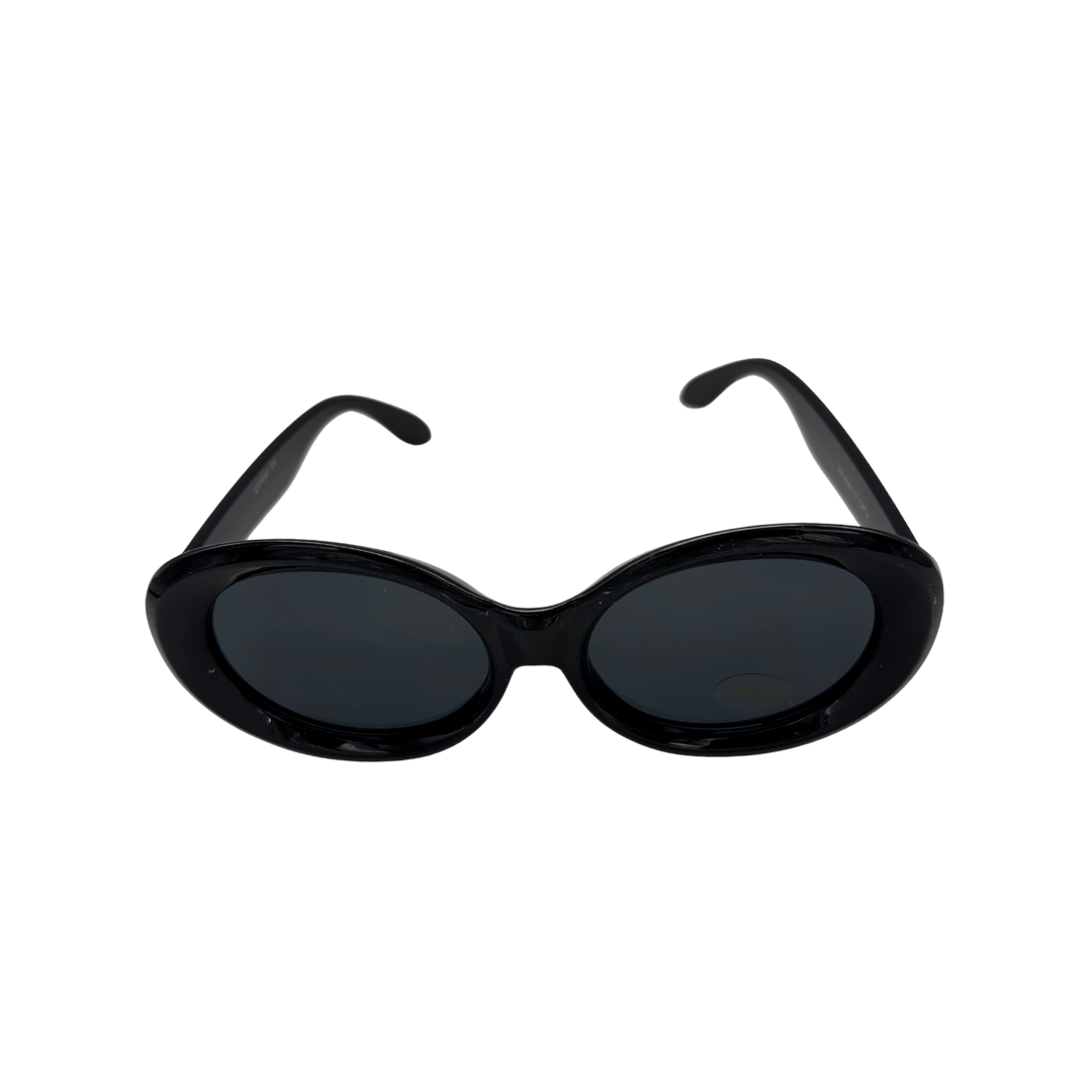 Black sunglasses on a white background