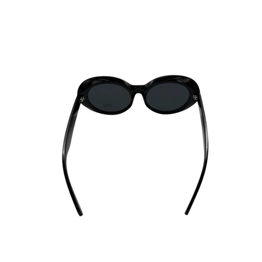 Black sunglasses on a white background