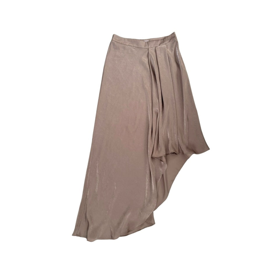 Brown draped skirt on a white background