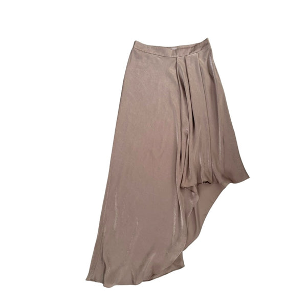 Brown draped skirt on a white background