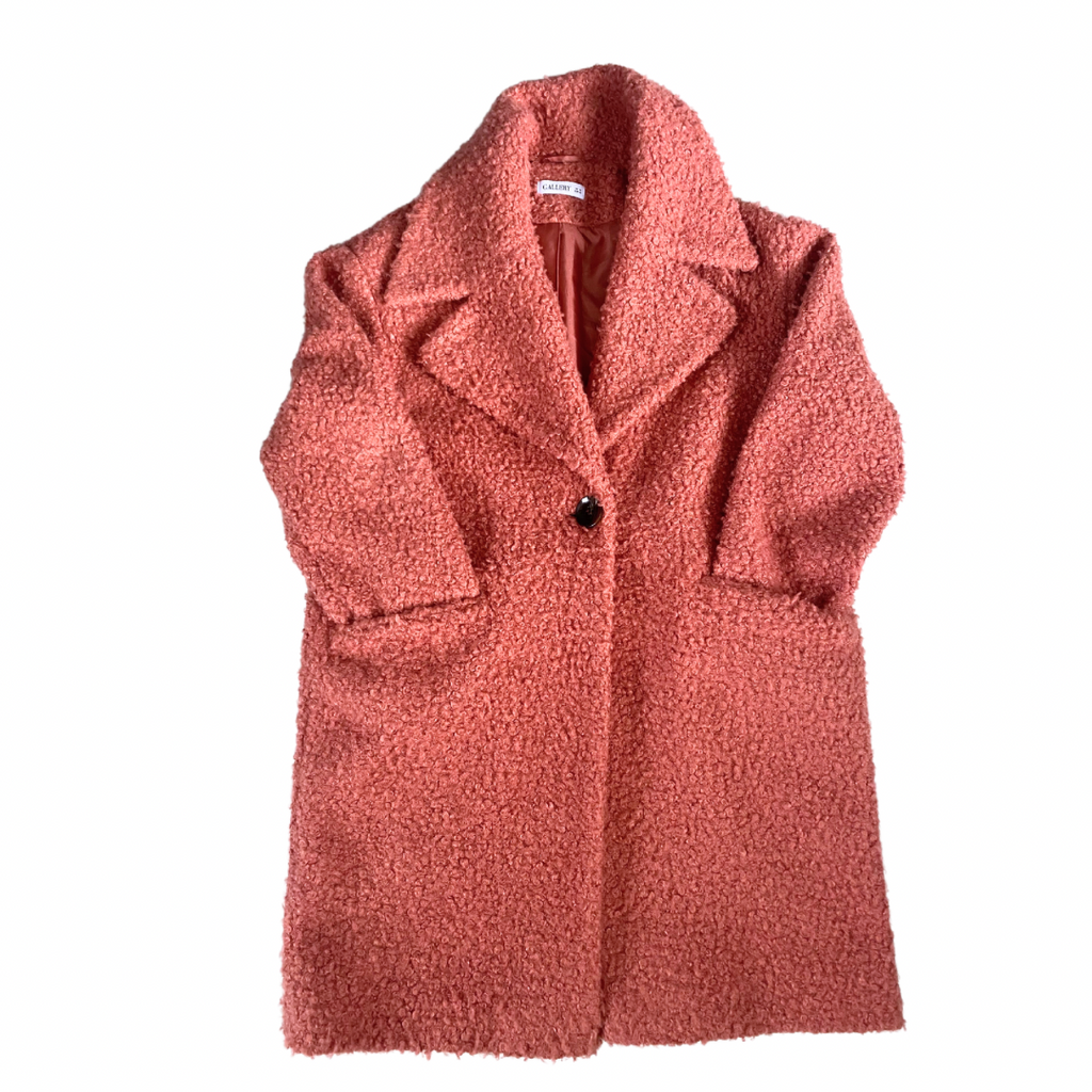 Teddy Coat Coral SIZE 12 - Preloved