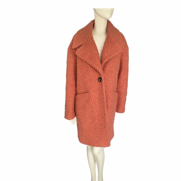 Teddy Coat Coral SIZE 12 - Preloved