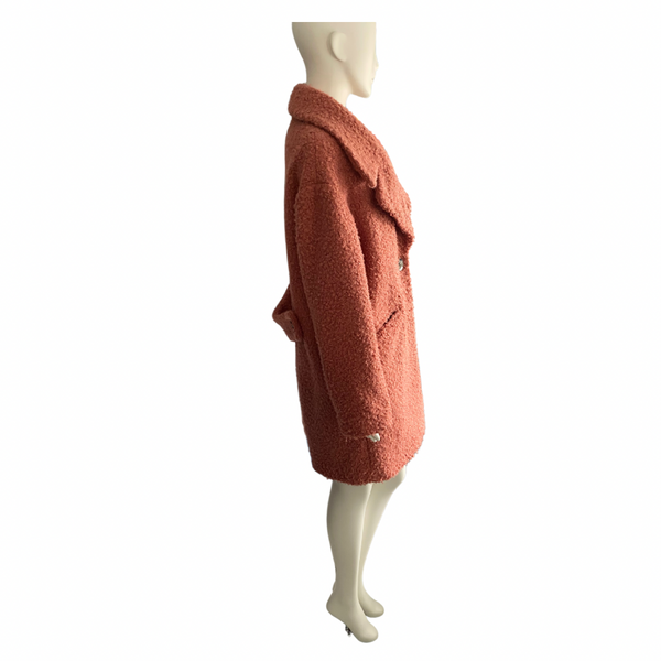 Teddy Coat Coral SIZE 12 - Preloved