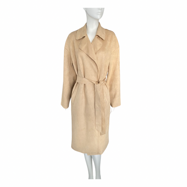 Belted Trench Coat Beige SIZE S - New