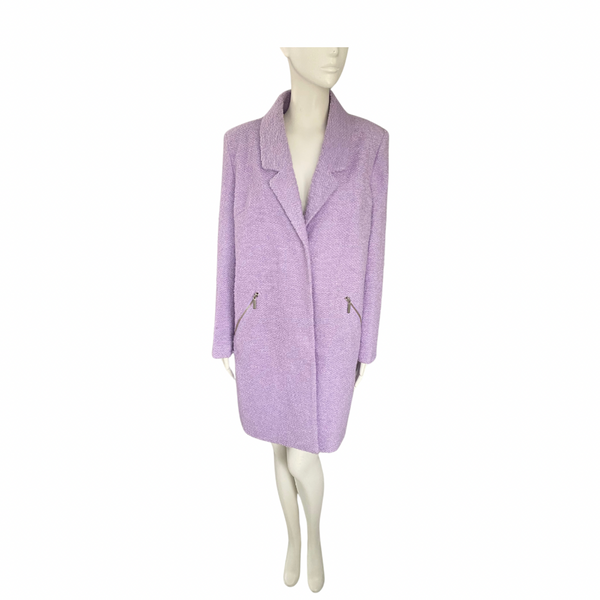 Boucle Midi Coat Lilac SIZE 18 - Preloved