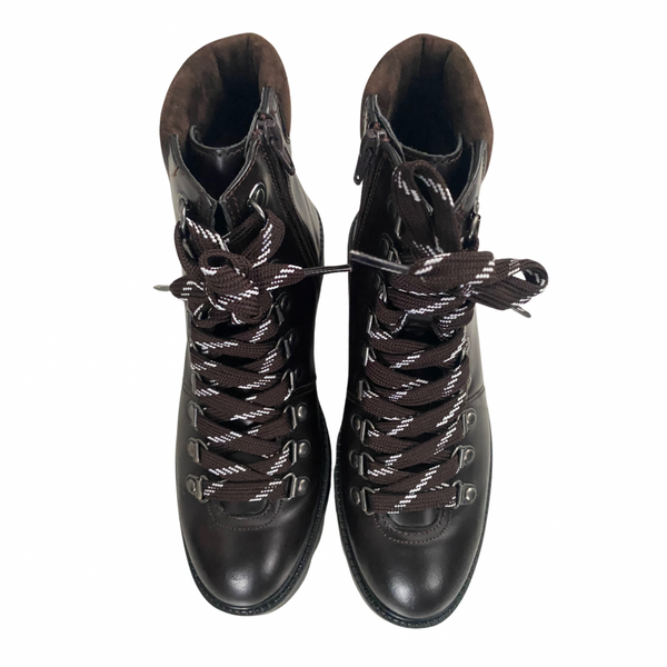 M&S Leather Lace-up Hiker Ankle Boots Brown SIZE 37.5 - New