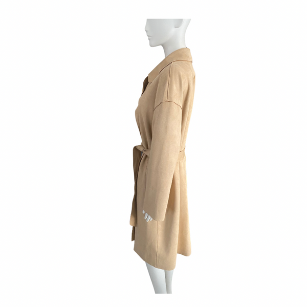 Belted Trench Coat Beige SIZE S - New