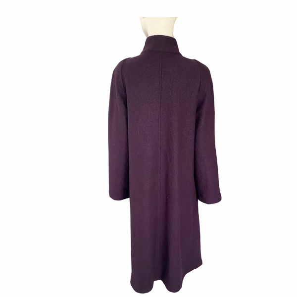 A-line Full Length Wool Coat Purple SIZE S - Preloved