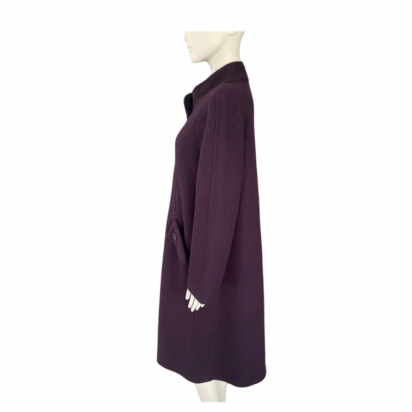 A-line Full Length Wool Coat Purple SIZE S - Preloved
