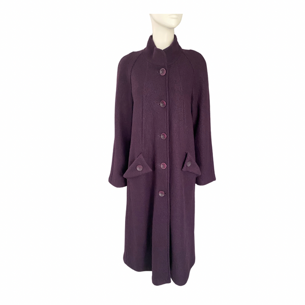 A-line Full Length Wool Coat Purple SIZE S - Preloved