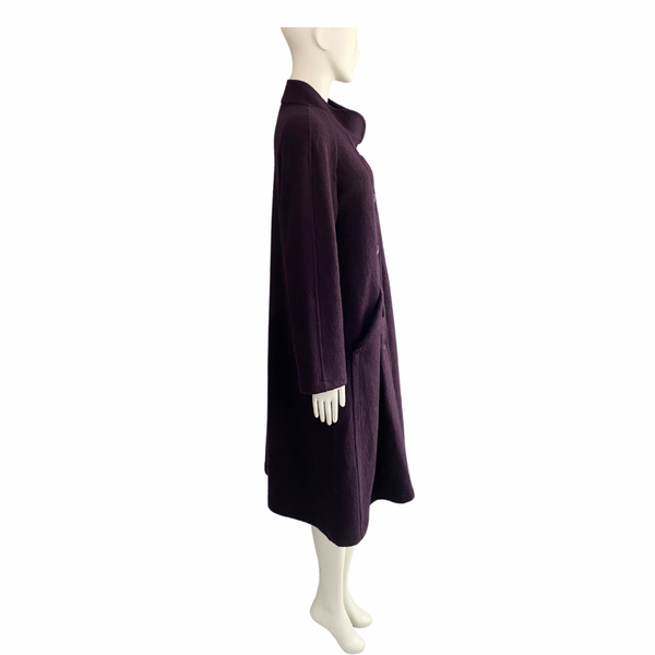 A-line Full Length Wool Coat Purple SIZE S - Preloved