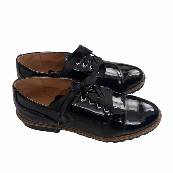 Patent Ribbon Lace Brogues Black SIZE 41