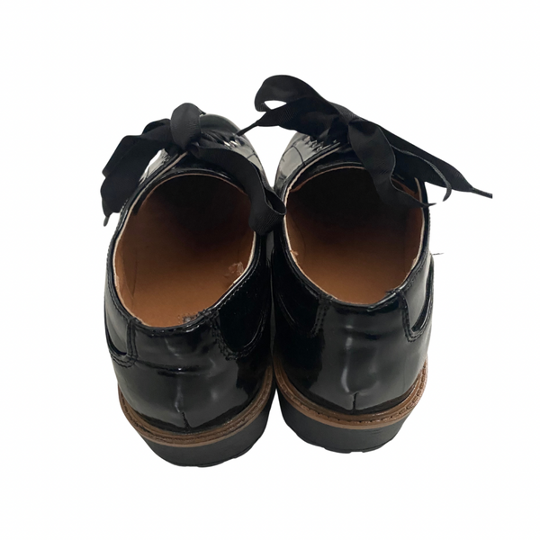 Patent Ribbon Lace Brogues Black SIZE 41