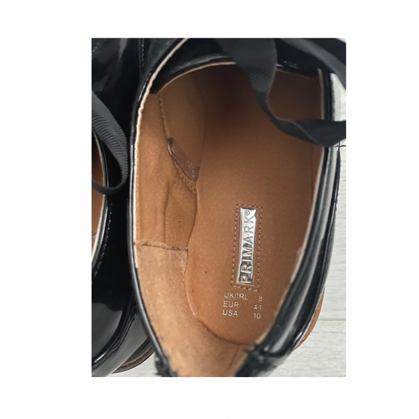 Patent Ribbon Lace Brogues Black SIZE 41