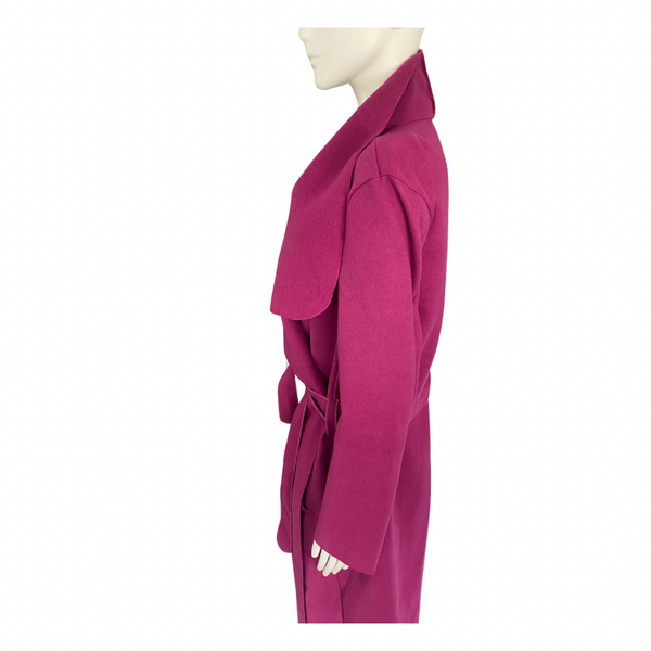 Waterfall Wrap Duster Coat Pink SIZE 12 - Preloved