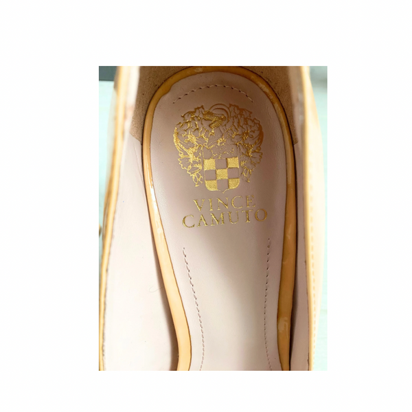 VINCE CAMUTO Harty Patent Leather Heels Nude SIZE 41