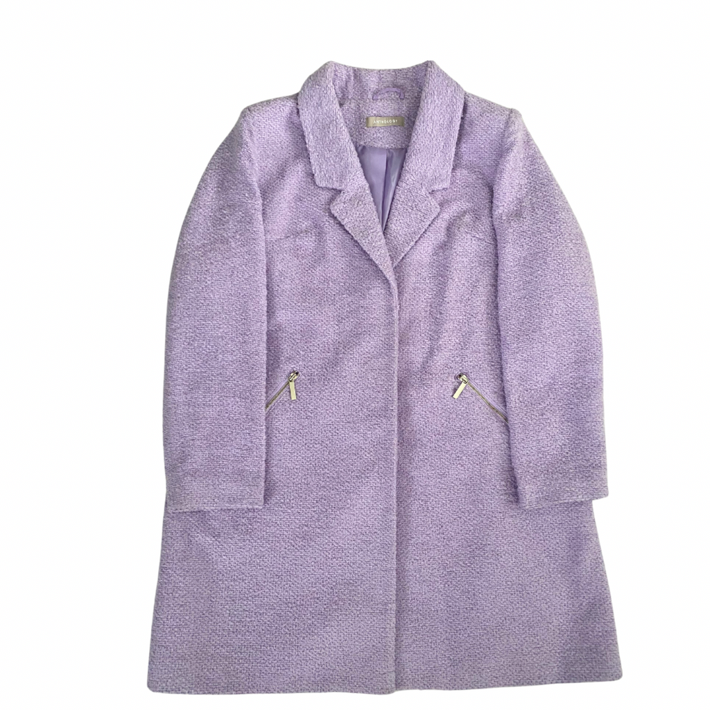 Boucle Midi Coat Lilac SIZE 18 - Preloved
