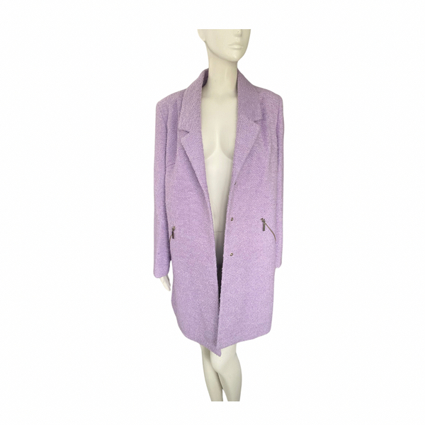 Boucle Midi Coat Lilac SIZE 18 - Preloved