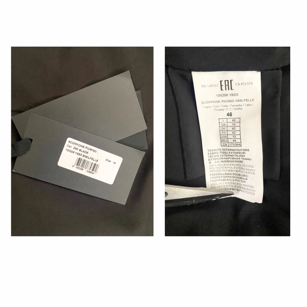 PINKO Scorpione Faux Leather Puffer Coat Black SIZE 14 - New