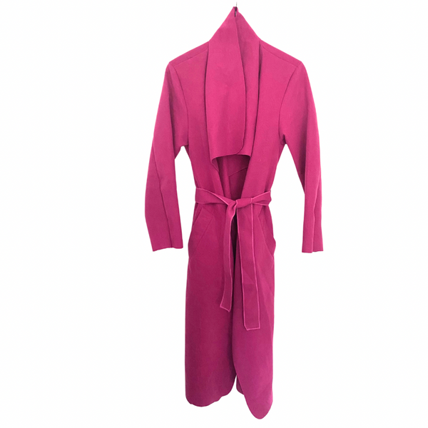 Waterfall Wrap Duster Coat Pink SIZE 12 - Preloved