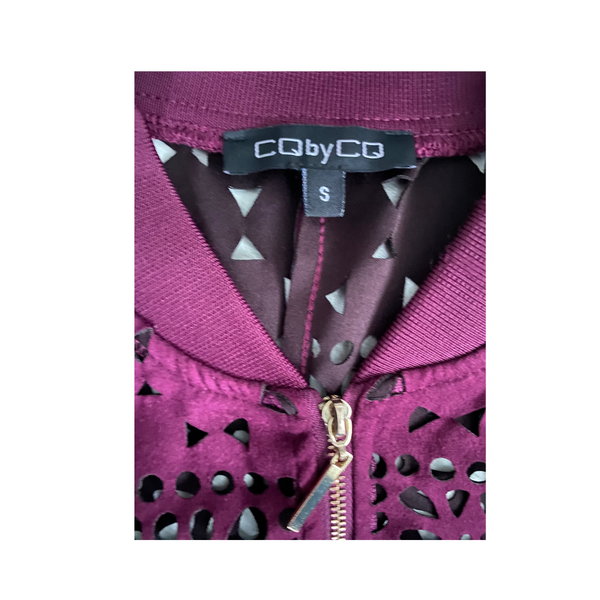 Cut-out High Low Top Cardigan Burgundy SIZE S - New