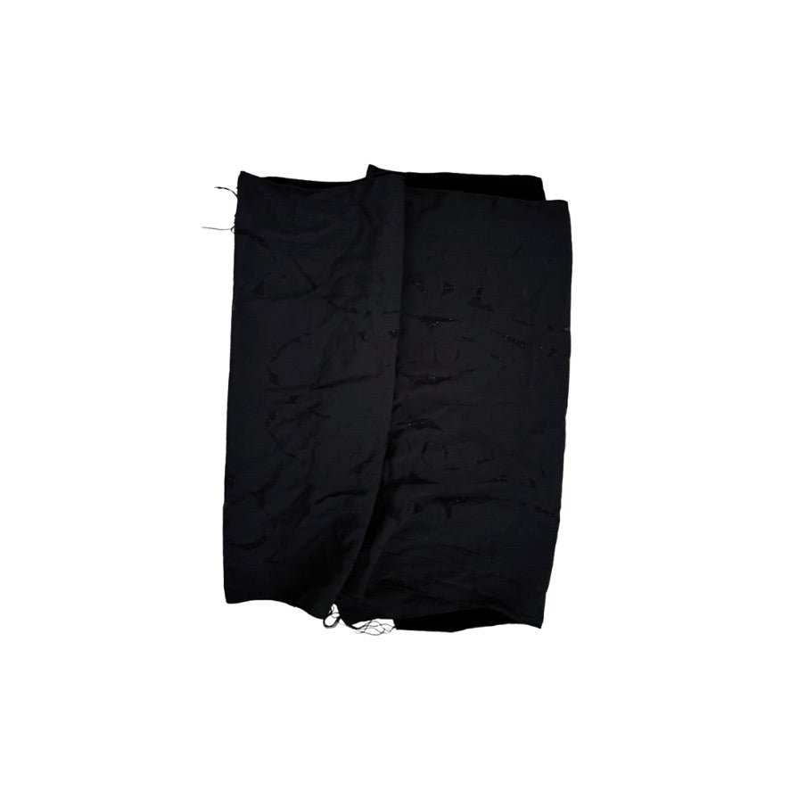 Black scarf lining on a white background