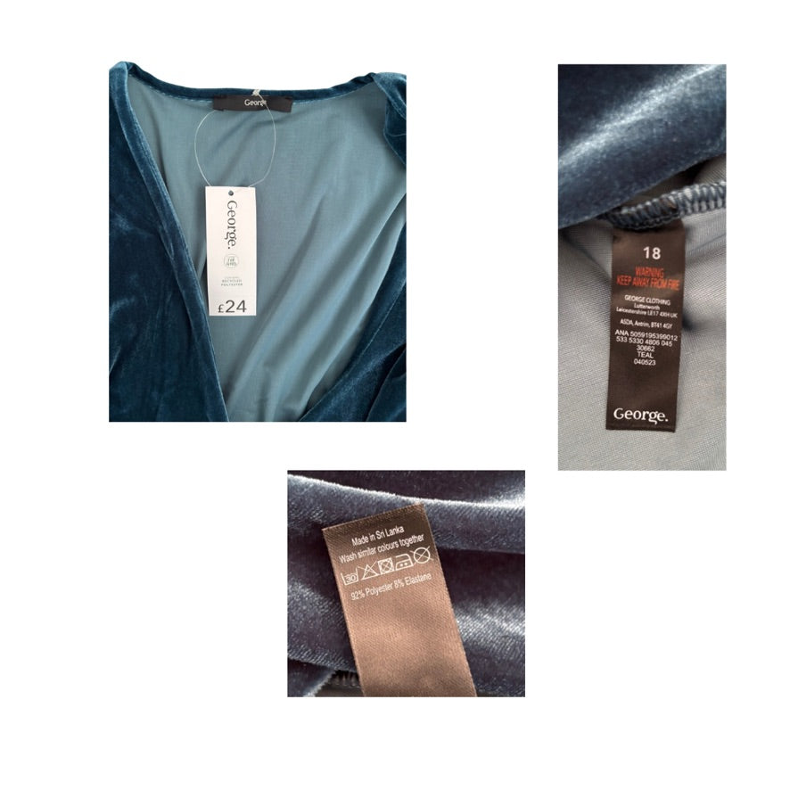 Collage of clothing tags on a white background