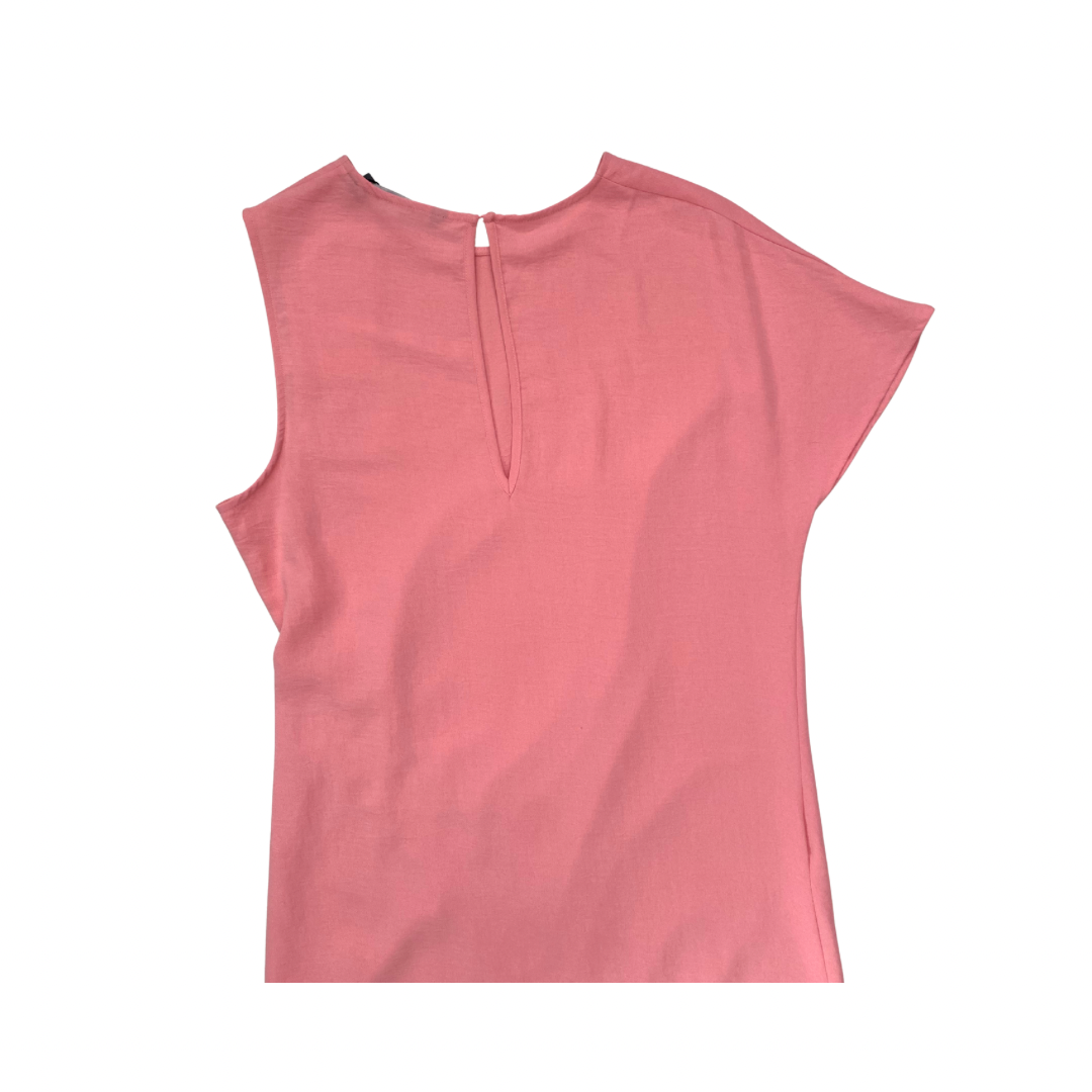 Pink sleeveless dress on a white background