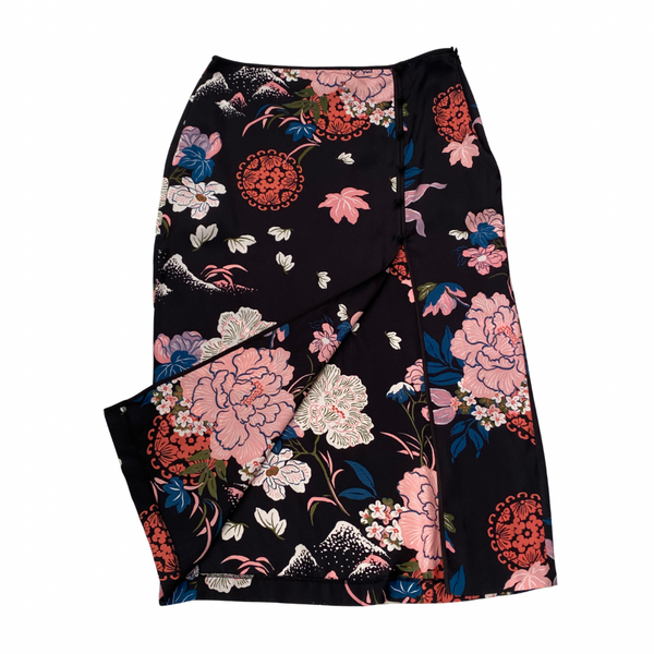 Zara Floral Oriental Print Pencil Skirt Black Size L – Preloved