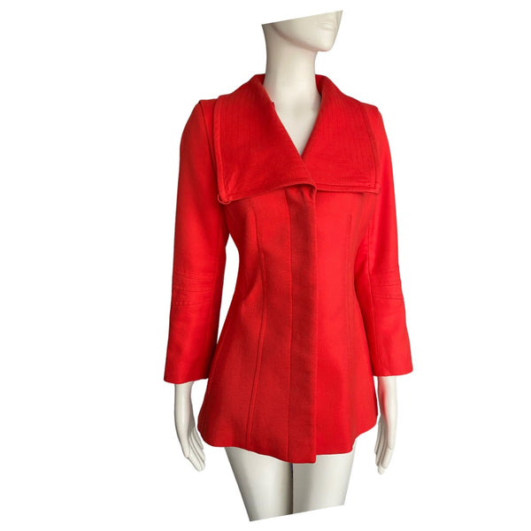 Reiss Structured Belted Jacket Red SIZE S