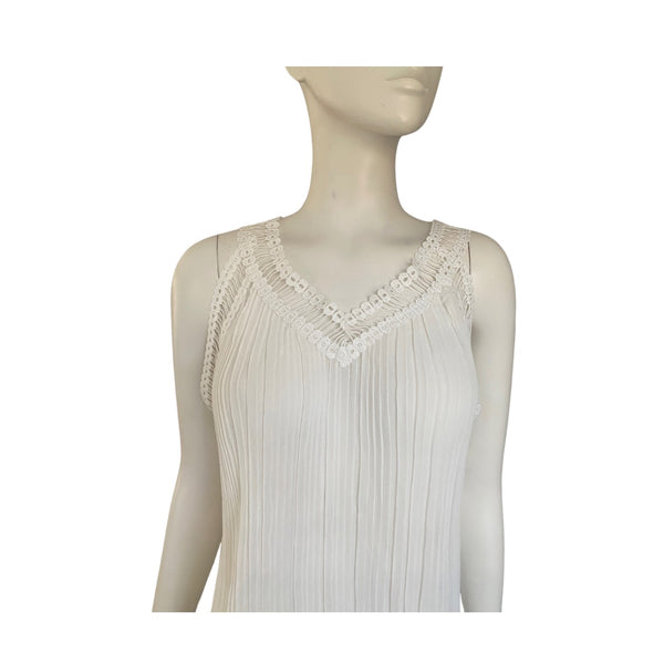 Pleated Vest Top Ivory SIZE S