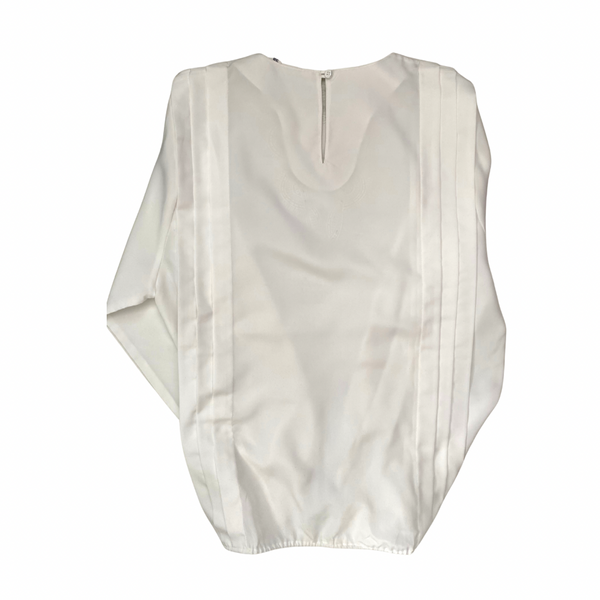 White Embroidered Blouse Size 10 – Vintage