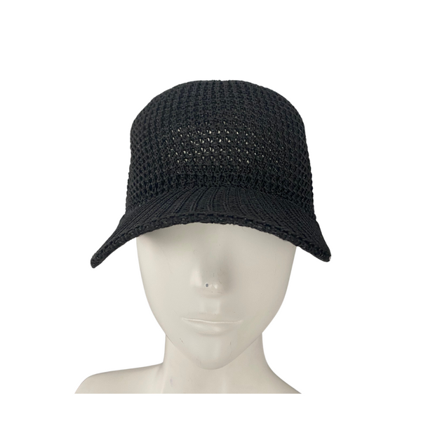 Knitted Mesh Baseball Cap Black