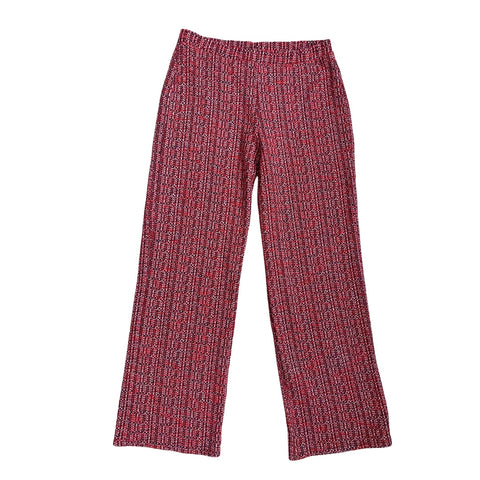 Tweed Wide Leg Trousers Red SIZE L