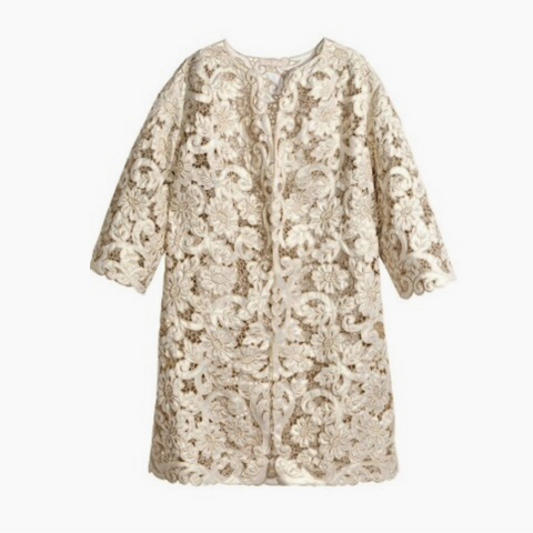 H&M Lace Structured Duster Coat Gold SIZE  10