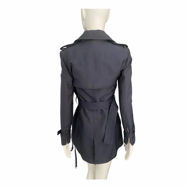 Zara Trench Coat Navy Midi SIZE XS