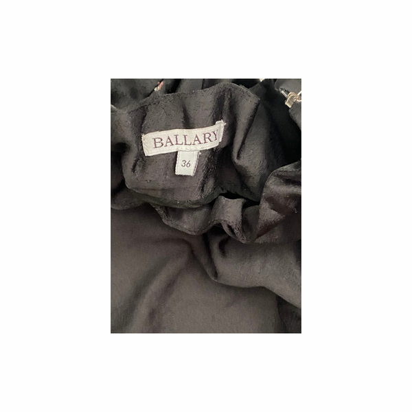 Black Wide-Leg Crane Print Trousers Size 8  – Preloved