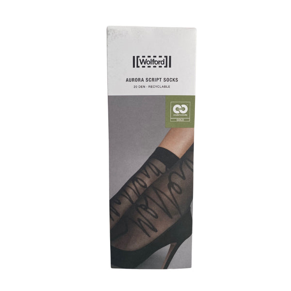 20 Denier Ankle Socks Aurora Script  Wolford Black