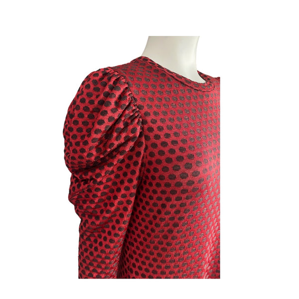 Savida Polka Dot Midi Dress Red SIZE L