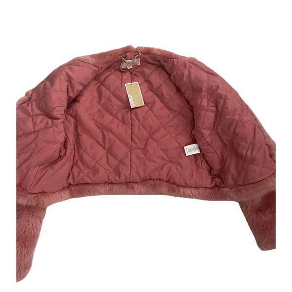 MICHAEL KORS Faux Fur Short Jacket Pink SIZE M