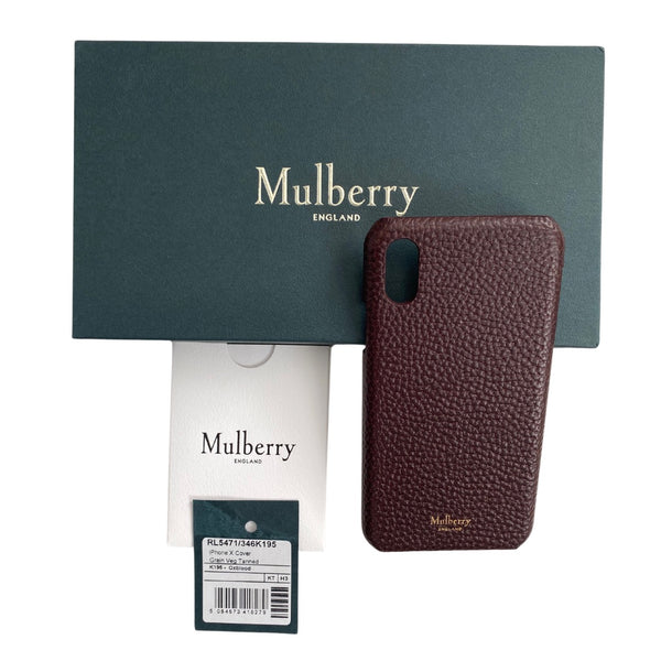 MULBERRY iPhone X Leather Phone Cover Oxblood