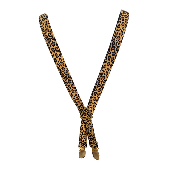 Leopard Print Suspenders Yellow