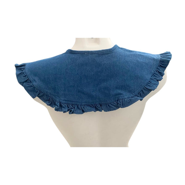 Denim Frill Collar Blue