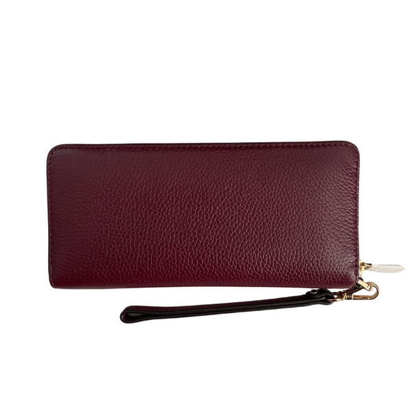 MICHAEL KORS Jet Set Travel Large Continental Wallet Purse Burgundy